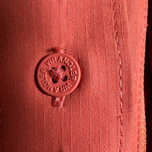 Men's Wrangler Performance X-Large Button Western Long Sleeve Shirt In Salmon - Picture 11 of 16